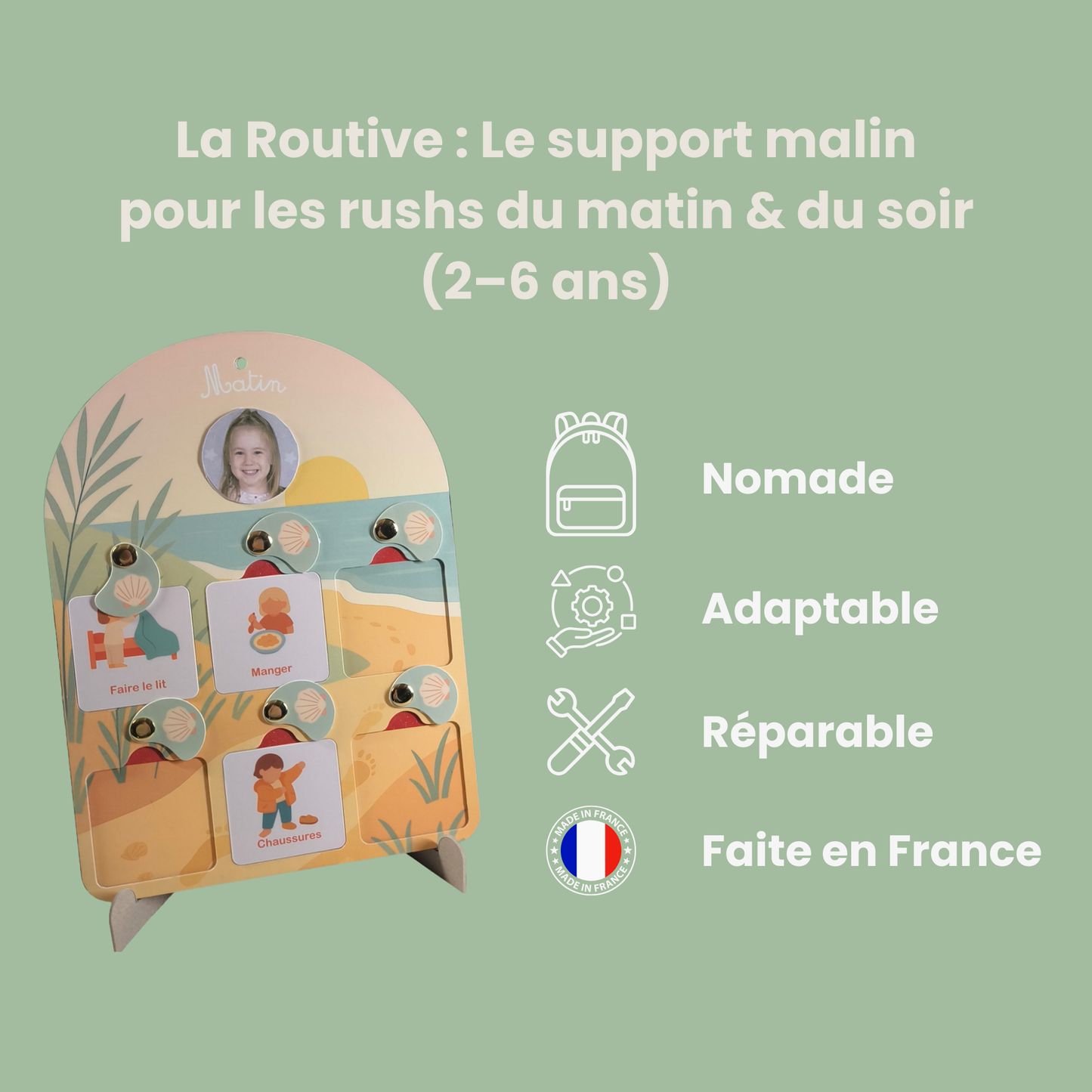 routine visuelle enfant matin et soir autonomie 2-6 ans