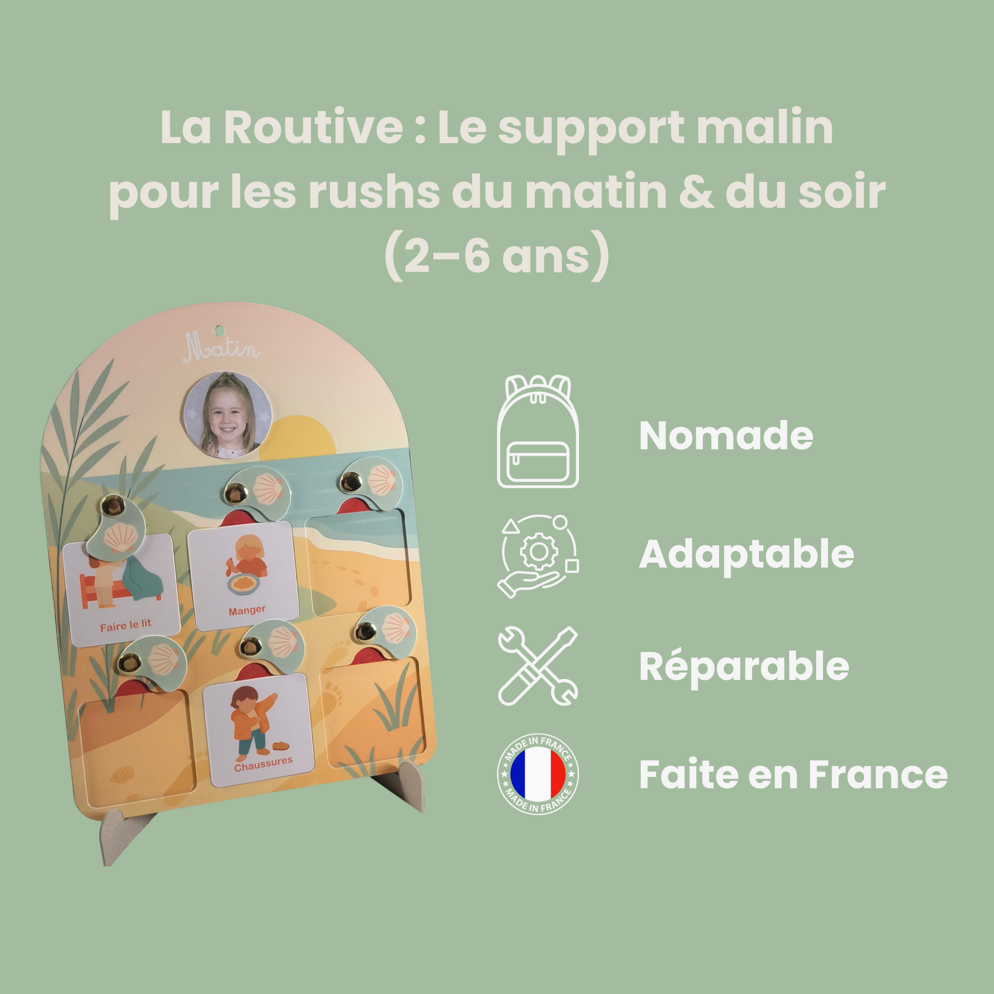 routine visuelle enfant matin et soir autonomie 2-6 ans